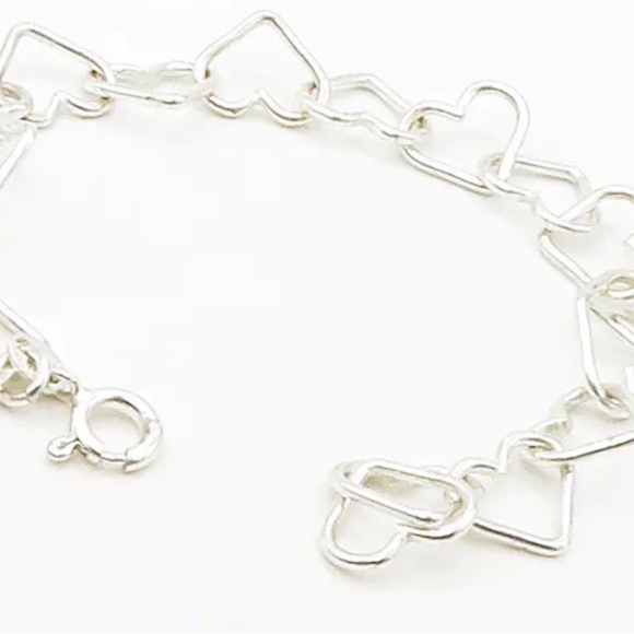 925 Sterling Silver - Shiny
Open Love Heart Link Chain
Bracelet - Picture 3 of 4